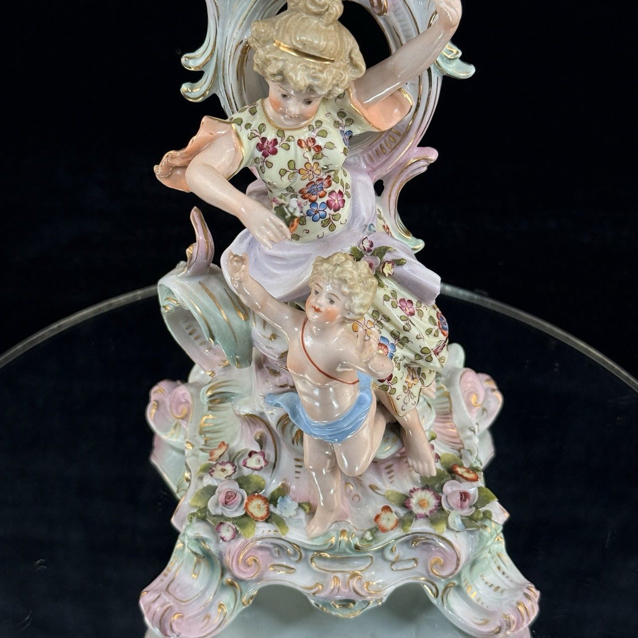Antique Dresden Meissen Style Sitzendorf Porcelain Candelabra 19th Century Decor10