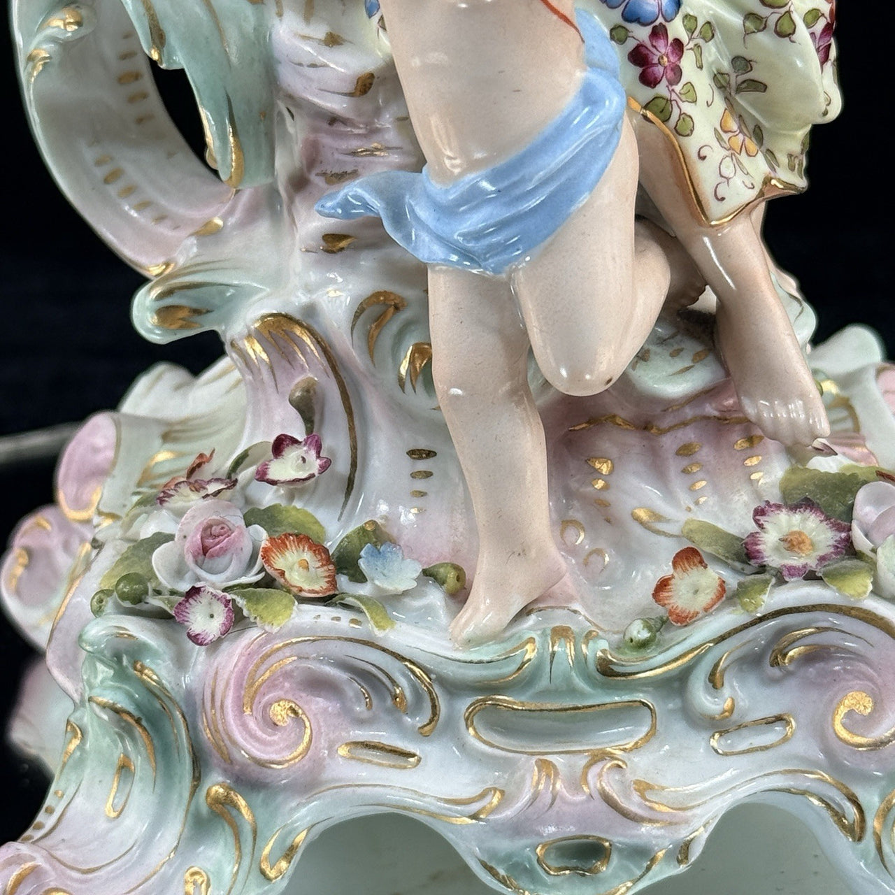 Antique Dresden Meissen Style Sitzendorf Porcelain Candelabra 19th Century Decor13