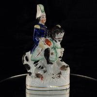 Thumbnail for 1800s antique Staffordshire Soldier on Horse Pottery Figurine Hand Painted 8