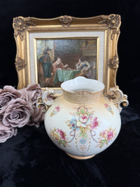 Thumbnail for Antique Crown Devon Floral Twin Handled Urn Vase c.1917-1930 English Pottery2