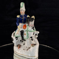 Thumbnail for 1800s antique Staffordshire Soldier on Horse Pottery Figurine Hand Painted 8