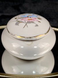 Thumbnail for Pâte MPA de Limoges France Oval Trinket Box Jewelry Casket Floral Gold Trim see9