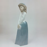 Thumbnail for Nao by Lladro Porcelain Figurine DAISA Lady Elegant in Blue with Hat decor5