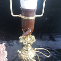 Thumbnail for Stunning French Brass Table Lamp Ornate Rococo Base, Working, 18in Tall Heavy11