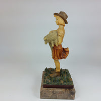 Thumbnail for Resin Figurine of Girl Holding Lamb on Marble Base 1455 gr 9.75