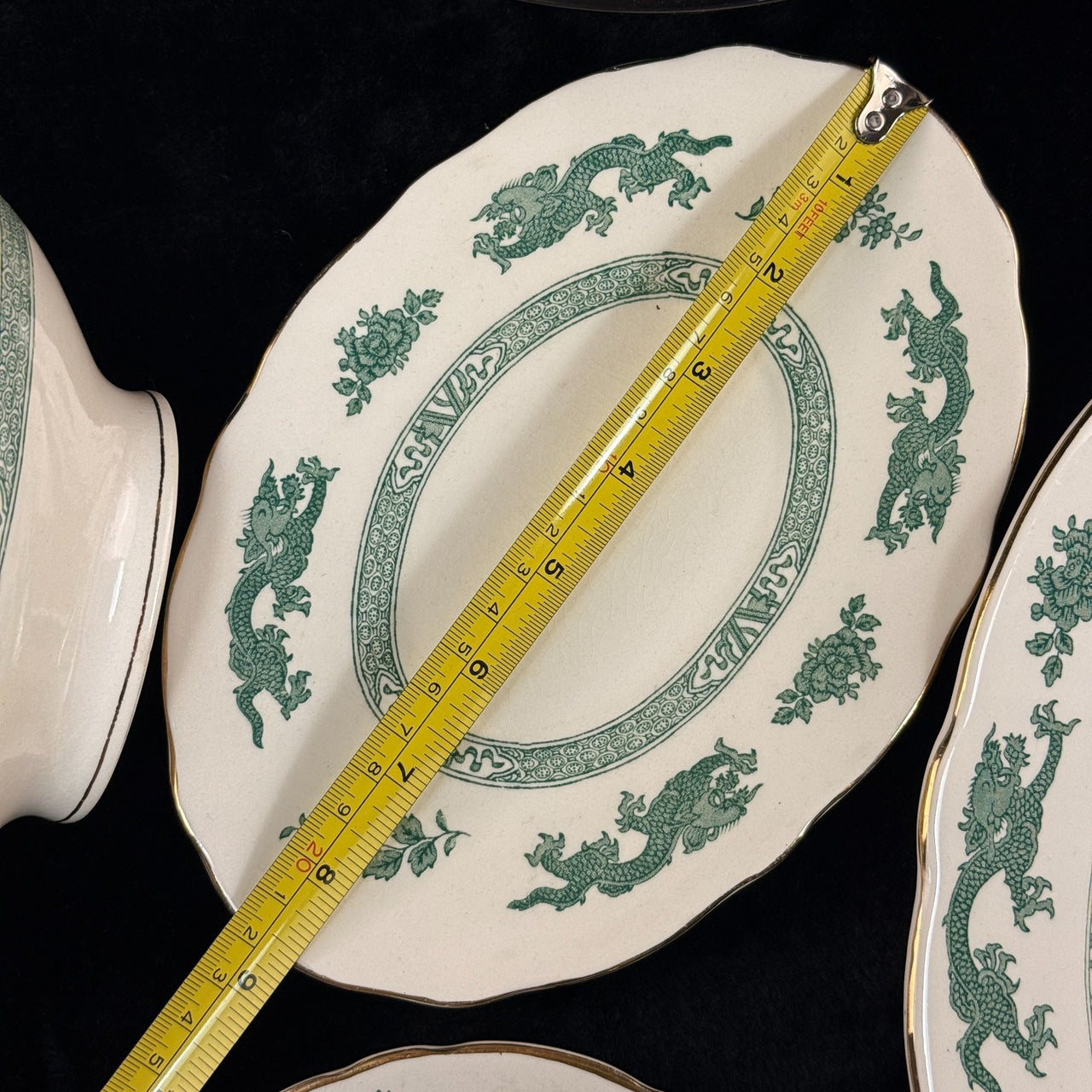 Royal England Cauldon Green Dragon Serving Set x6 – Vintage Ironstone China22
