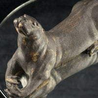 Thumbnail for Signed Otter Sculpture Set Bronze Effect Ceramic 1992 Wildlife Figurines Decor10