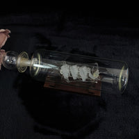 Thumbnail for Santa Glass Maria Ship In Bottle On Wooden Stand Frosted Sails Nautical Handmade6
