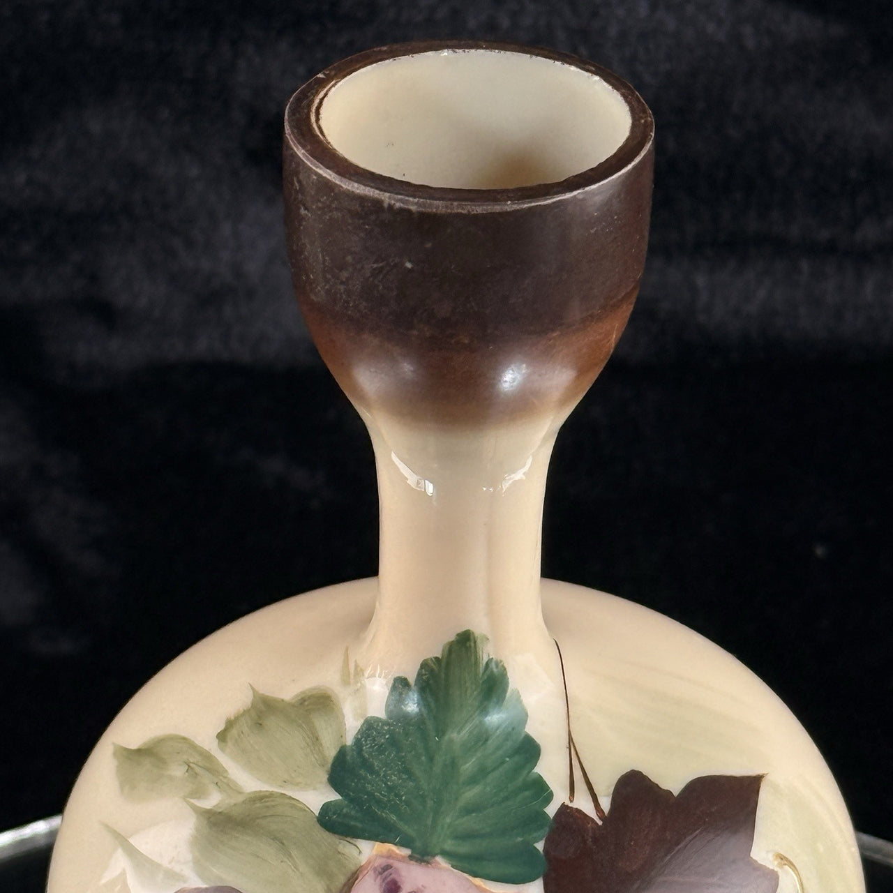 Milk Bohemian Glass Vase Floral Enamel 8” Antique Art Nouveau Style decor China6