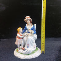 Thumbnail for Vintage Lady Porcelain And Girl Figurine Hand Painted Lace Detail see the pics.2