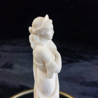 Thumbnail for Antique Giannelli A. 6.5in Woman Figurine White Marble Resin Italy see pics5