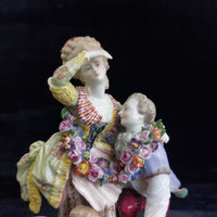 Thumbnail for Antique Dresden Style Porcelain Figurine The Broken Bridge Michel Victor Acier8