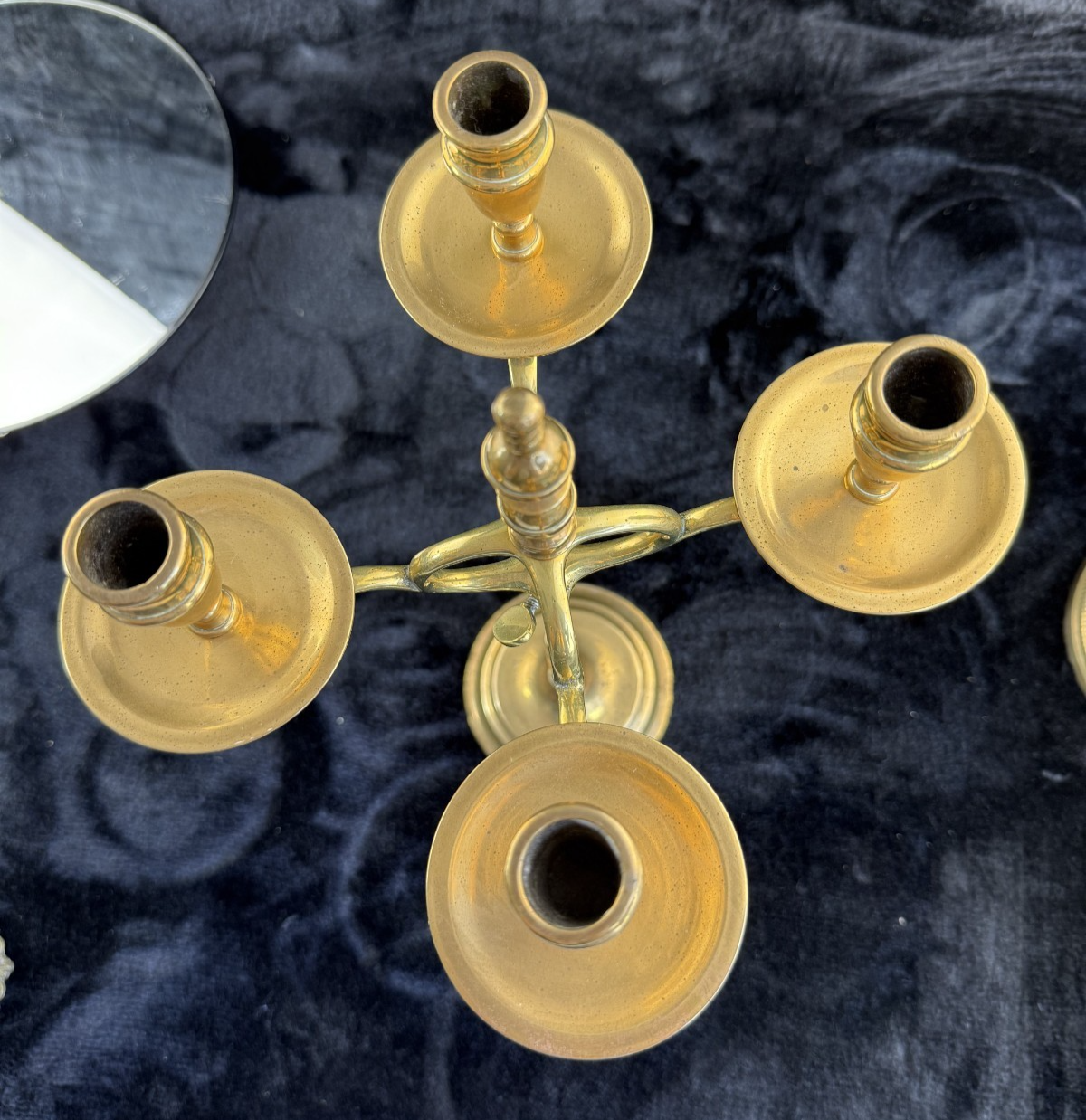 Vintage Brass Candelabra  Four Arm Candlestick Holder10