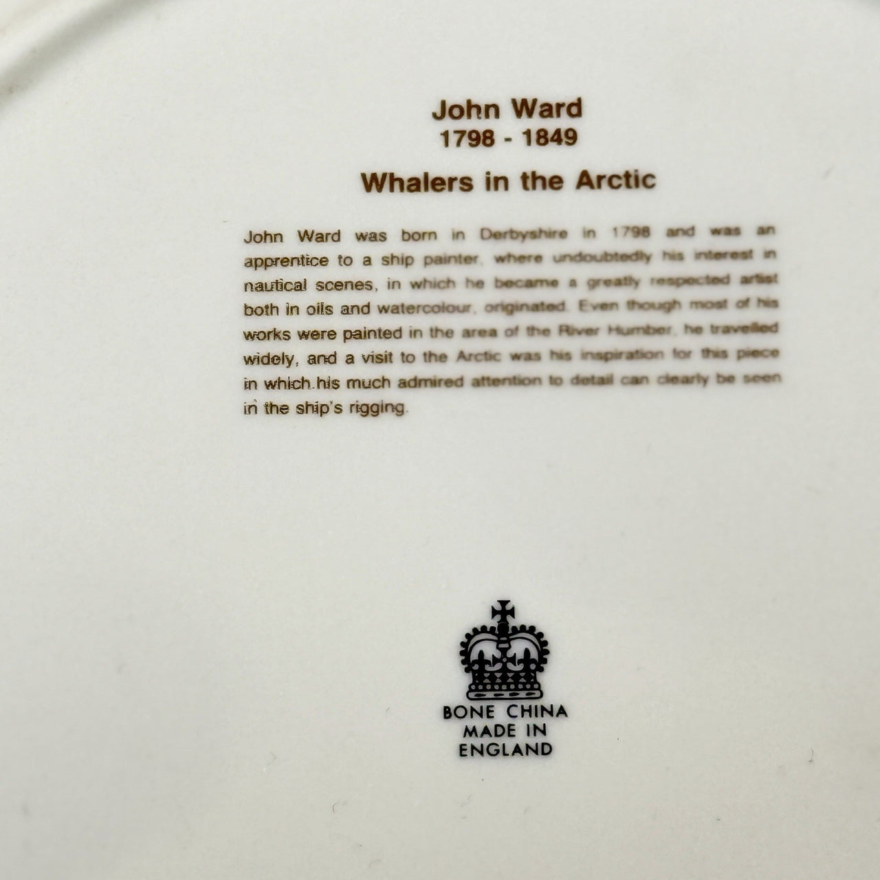 John Ward China Bone Plates Set of 2 Whalers & Return to Harbour Nautical Ship7