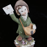 Thumbnail for Young with Postman Letter Capodimonte Porcelain Figurine by G. Pezzato see pics3