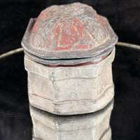 Thumbnail for Antique 19th Century Stone Trinket Box Red Floral Relief Lid 5