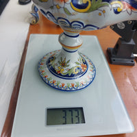 Thumbnail for Italian Antique Majolica Faience Candle Holder Floral Hand Painted Coat of Arms 11
