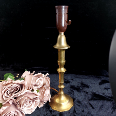 Vintage Brass Table Lamp Good Patina EU Plug Classic Electric Light  15