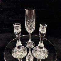 Thumbnail for Vintage Cut Crystal Glassware Set – 6 Champagne Flutes & 2 Candlestick Holders10