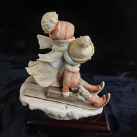 Thumbnail for Giuseppe Armani 1992 Florence Children on Sled Figurine Winter Scene Sculp 9
