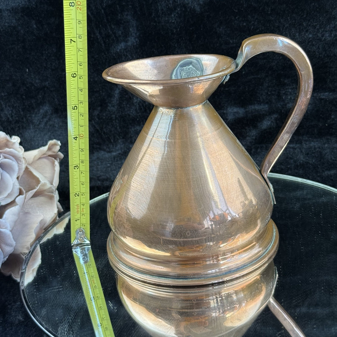 Reproduction Antique British Pint Measure Copper Marks Verification jug Vintage5