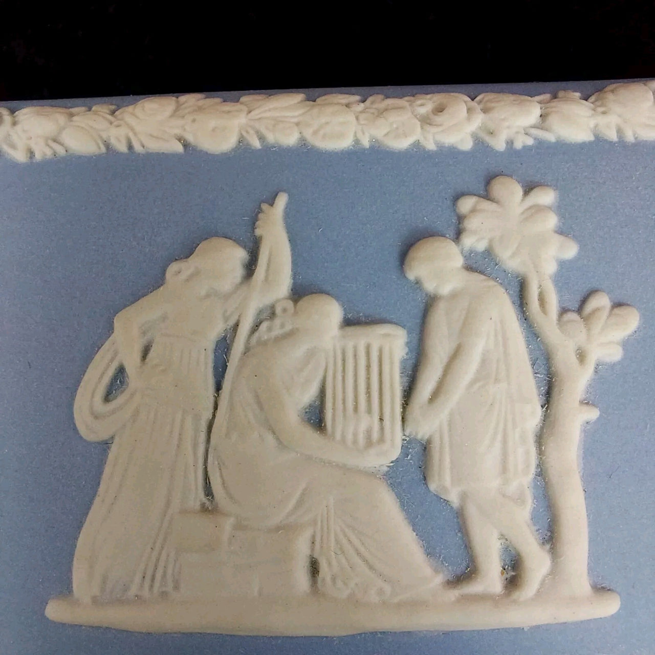 Wedgwood Blue Jasperware - Trinket Box & Plate Set Rectangular Pottery/ Ceramic10