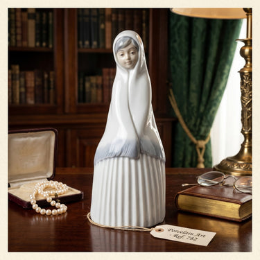 Requena Miquel Nun Figurine Pristine White Porcelain, 6.5