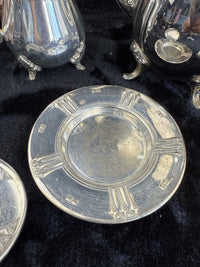 Thumbnail for silver plated tea pot & pitcher and plate with a lid Unbranded Victorian Antique9