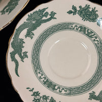 Thumbnail for Royal England Cauldon Green Dragon Serving Set x6 – Vintage Ironstone China4