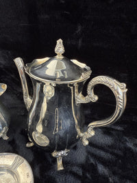 Thumbnail for silver plated tea pot & pitcher and plate with a lid Unbranded Victorian Antique13