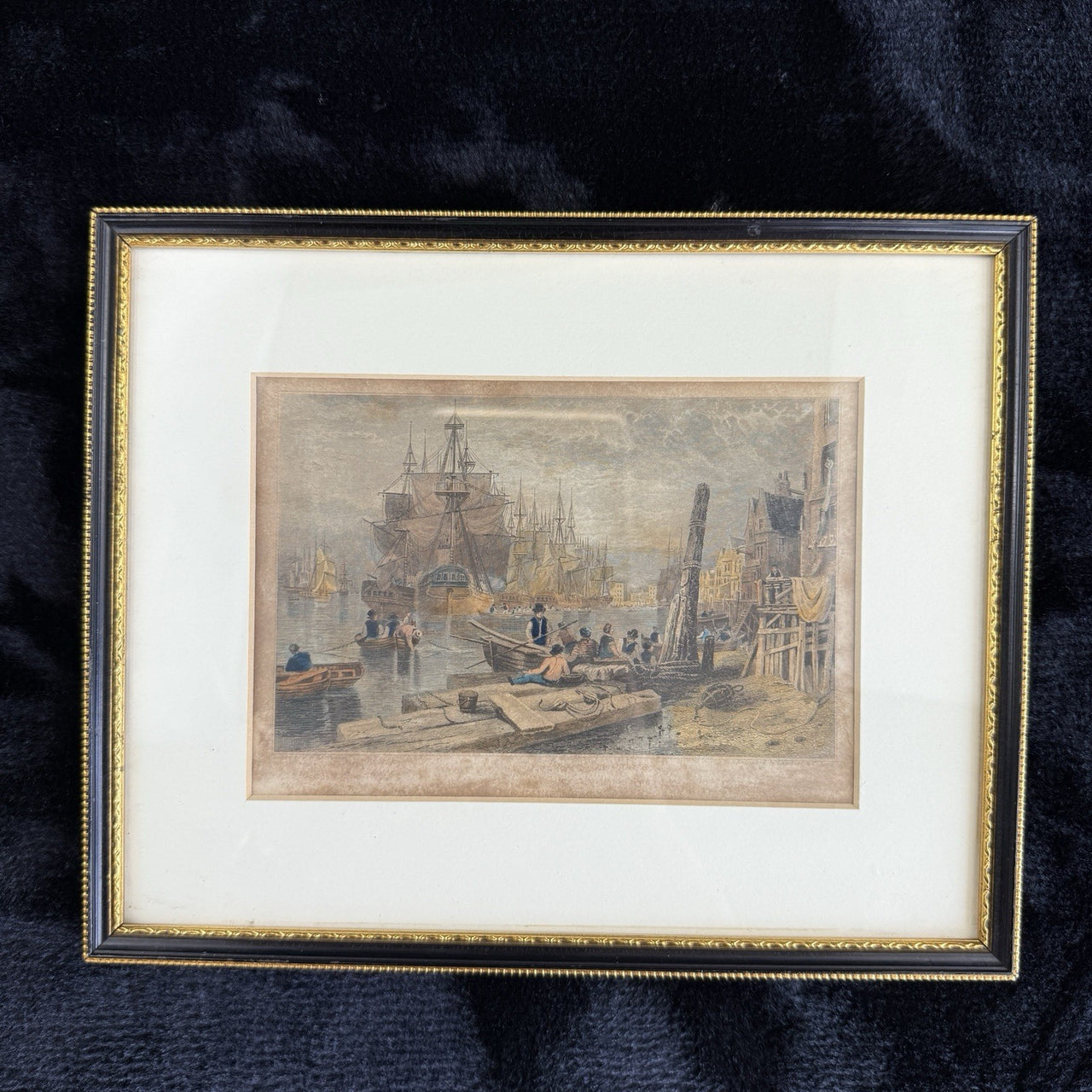 Antique c.1830 Hand-Coloured Engraving Print Bristol Harbour Lambert & Collard19