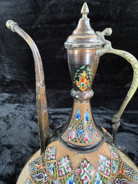 Thumbnail for One-of-a-Kind Hand-Painted Large Copper Pitcher & Tray/plate Set see the pics.6