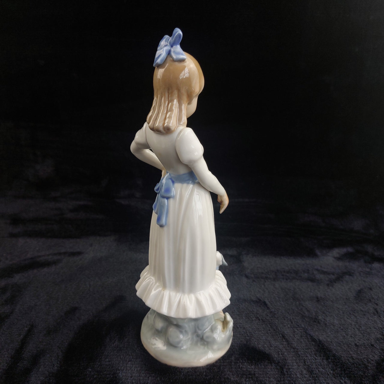 NAO by Girl Lladro with Dog Figurine Spain 1987 White Blue Dress 9.5" decor4