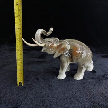 Royal Dux Elephant Figurine  Tall Porcelain Glazed Czech Vintage Decor 6 in1