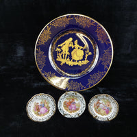 Thumbnail for Limoges Royal Blue  Glaze & Decorative Plate  Miniature Porcelain  Wall 3 Plates0