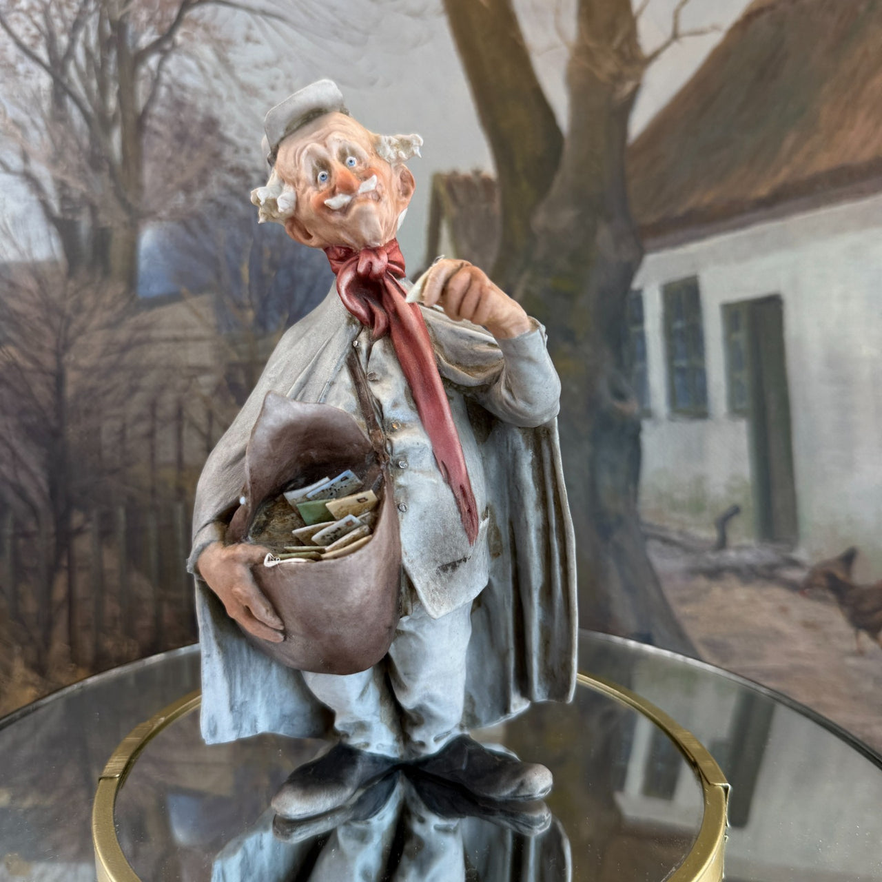 Italian Capodimonte Figurine "The Postman" - Signed "Gelli" Italy pics see 19619