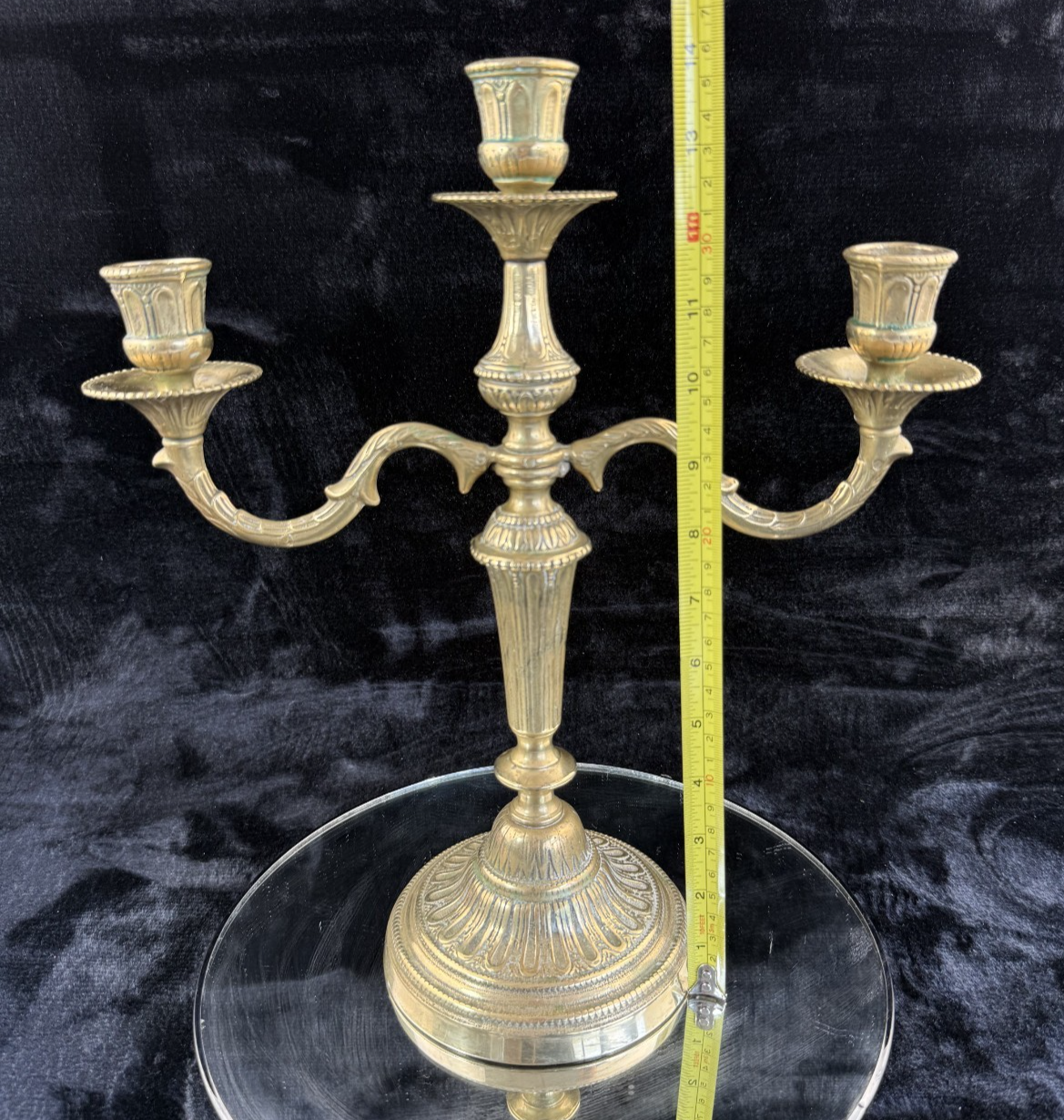 Vintage Solid Ornate Brass Candelabra - Neoclassical/Victorian Style Collectable2