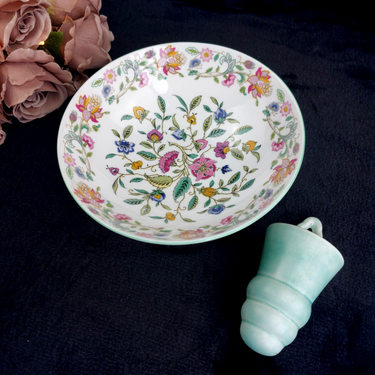 Haddon Minton Hall Bone China  Floral Bowl – Vintage English Dish 7.5