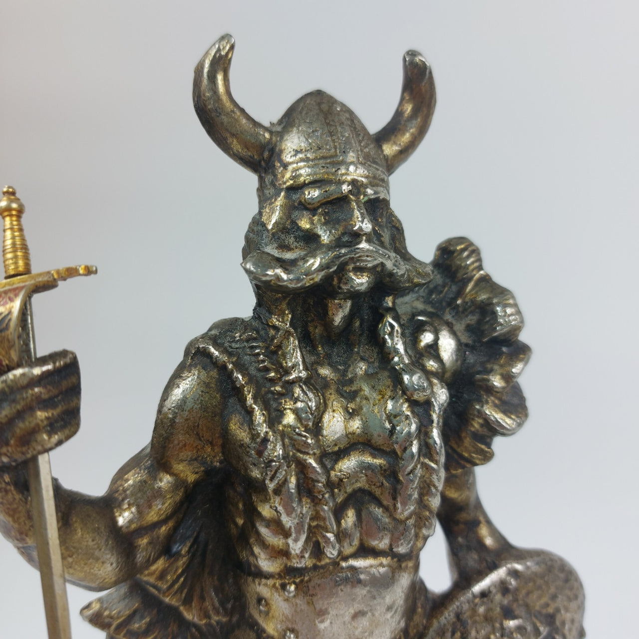Brass Viking Warrior Figurine Vintage  2kg  with Shield and Sword   9" (23 cm) 7