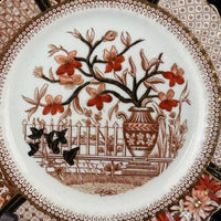 Thumbnail for Bradford China Fenton Tea Trio Red Floral Gilt Antique Cup Saucer Plate deco Set3