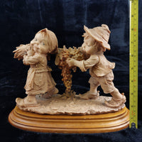 Thumbnail for 1980 Giuseppe Armani kids Figurine - Children with Grapes & Wheat resin decor1