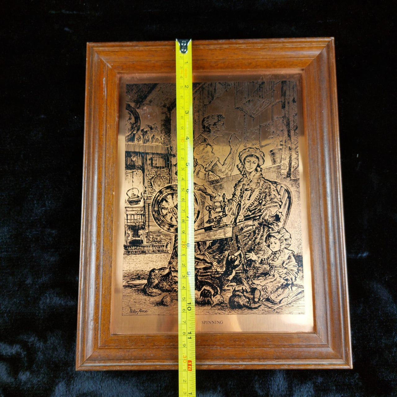 12"Copper Etching Print  Etchmaster Framed Art Original "Spinning"6