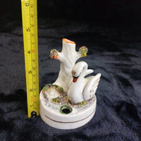Thumbnail for Antique staffordshire Swan Victorian Spill Vase Porcelain 4.5