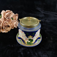 Thumbnail for Early Biscuit cookie Jar 1900's William Wood & Co. Enamel & Brass Antique Type1