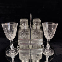 Thumbnail for Vintage Cut Crystal Glassware & Spice Jar Set Elegant Tableware 5 Glasses & Jar0