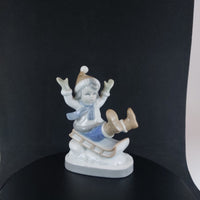 Thumbnail for Vintage German Porcelain Child on Sled Figurine Winter Scene Ornament 12cm12