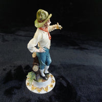 Thumbnail for Capodimonte Tyche Toscany Boy Figurine Bird Damage 8.5 in Painted Hand Porce11