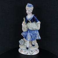 Thumbnail for Vintage Porcelain Foreign Lady Musician Figurine 6.5