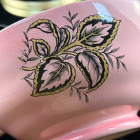 Thumbnail for Maling Coleus Pink Footed Bowl 20cm Vintage Leaf Pattern England 1950s gift9