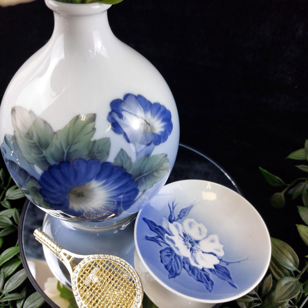 Royal Copenhagen Porcelain 1963 - 69Dish and Vase, Luxury Gift Floral Designs.14